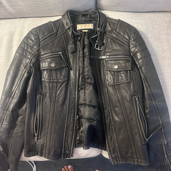 Michael Kors Jackets & Blazers - Michael Kors Black Leather Military Jacket